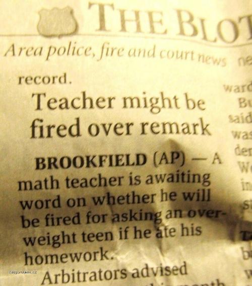Teacher might be fired over remark