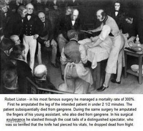  Picture of the day  Robert Liston the worst surgeon of all time 
