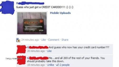  Girl Posts Picture of Credit Card on Facebook 