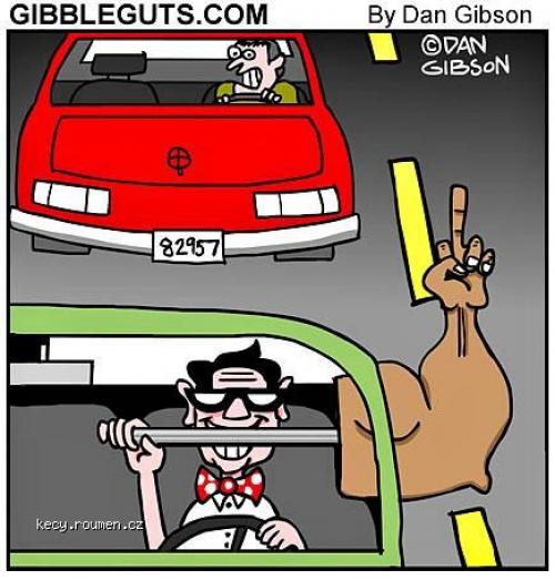  Today cartoon joke  Nerd Driving 