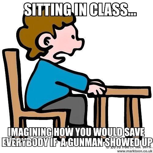  X Sitting in class 