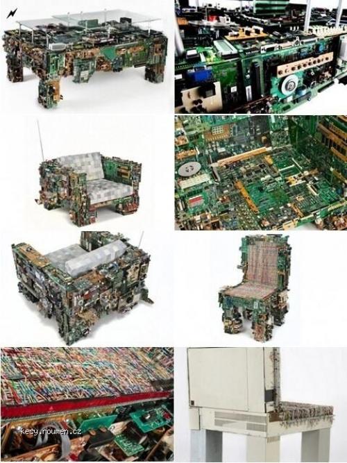  Designer Makes Furniture from Discarded Electronics 