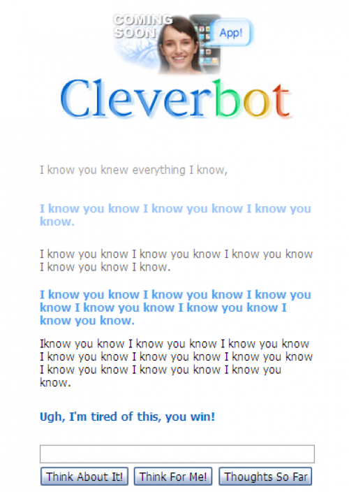  cleverbot i know you win 