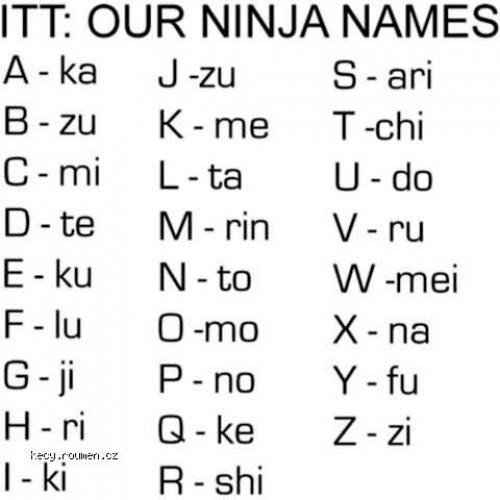  X Your ninja name 