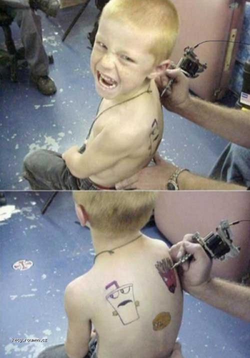 Kids Gets ATHF Tattoo