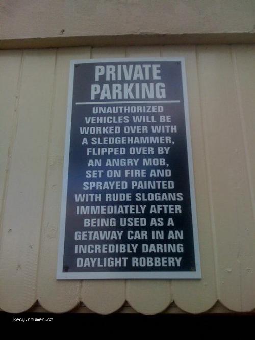  private parking warning 