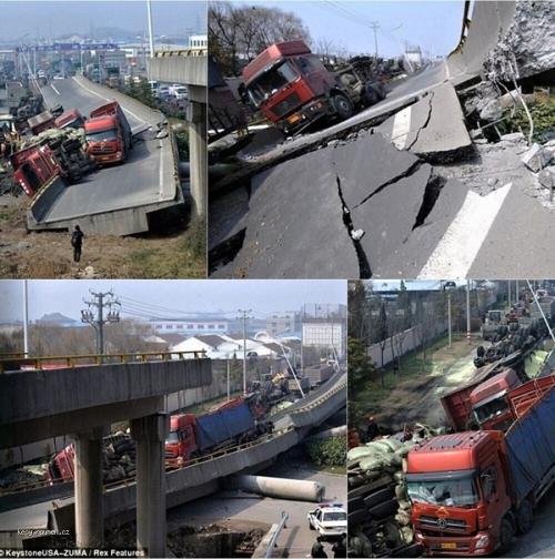  Automobile Overpass Collapse in China 