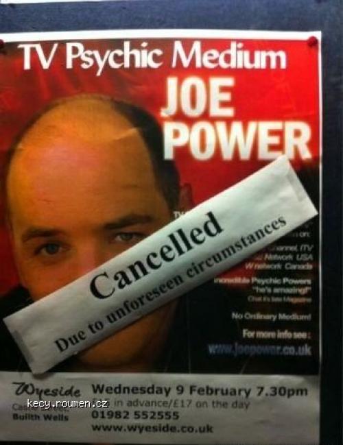 Psychic appearance cancelled