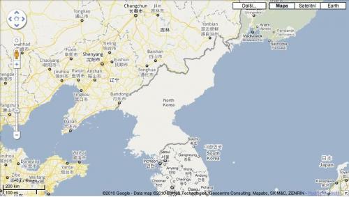  severni korea na googlemaps 