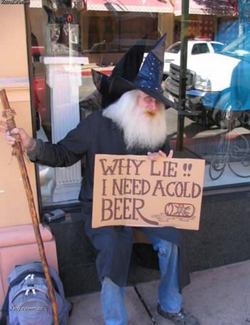  homeless wizard needs beer 
