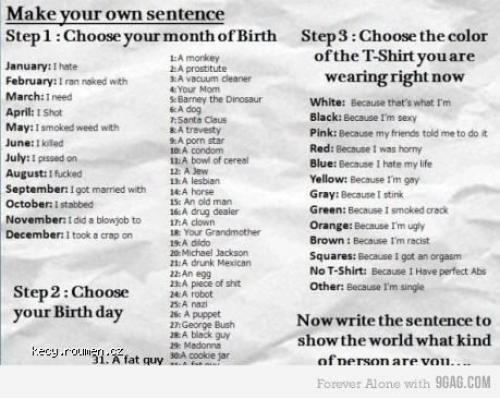 make your own sentence