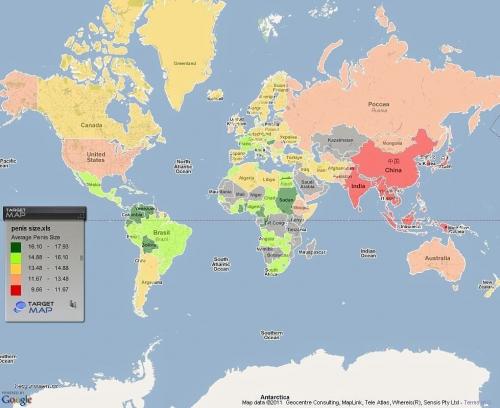  Penis size world map statistics 