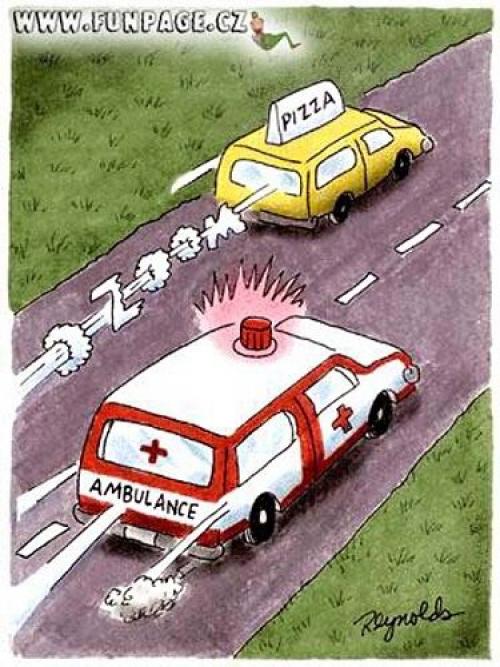 Když jede pizza vs. ambulance