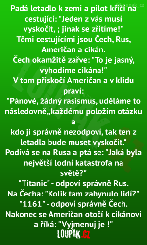 Padá letadlo