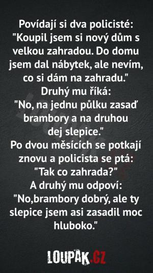 Policajt a jeho zahrádka.