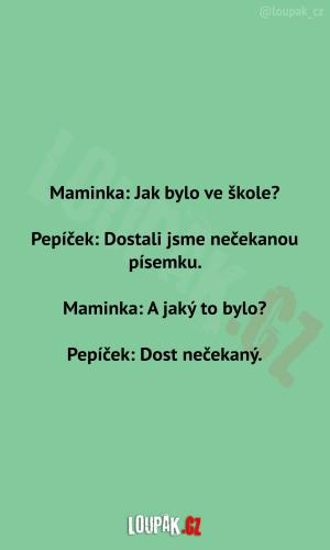 A jaký to bylo? Ptá se maminka