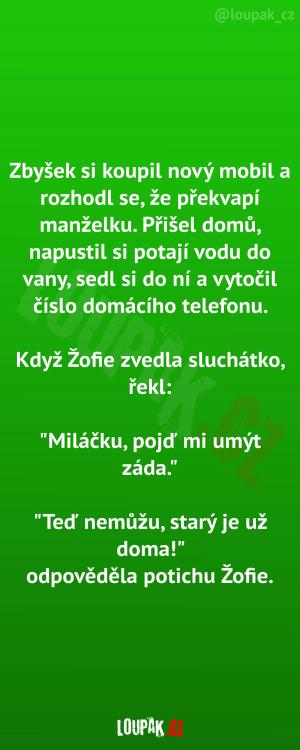 Zbyšek otestoval manželku