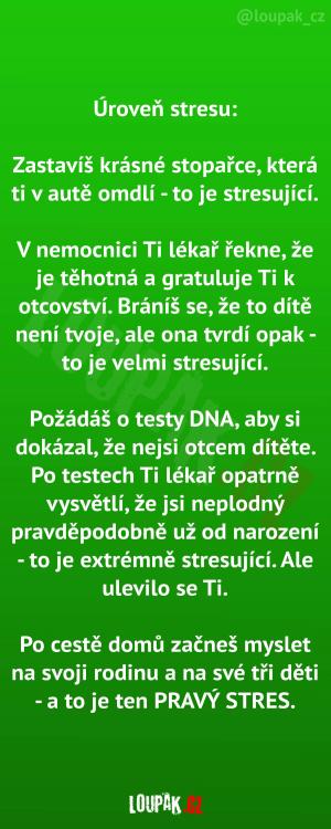 Čtyři stupňující se úrovně stresu