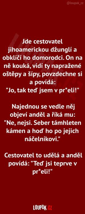 Cestovatel v jihoamerické džungli