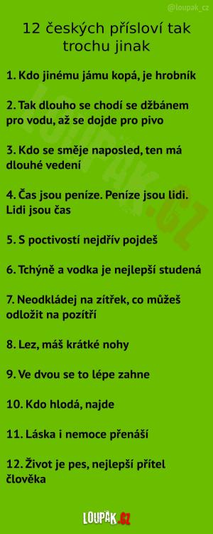 12 českých přísloví tak trochu jinak
