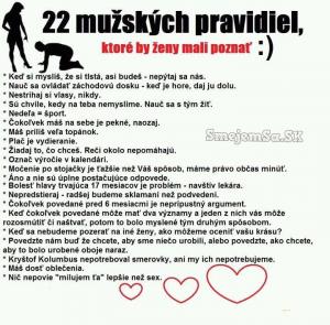 22 mužských pravidel
