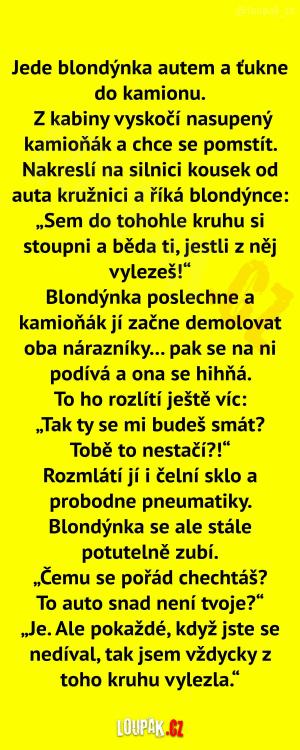 Nehoda blondýnky řidičky