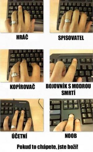 Jak používají klávesnici různí lidé