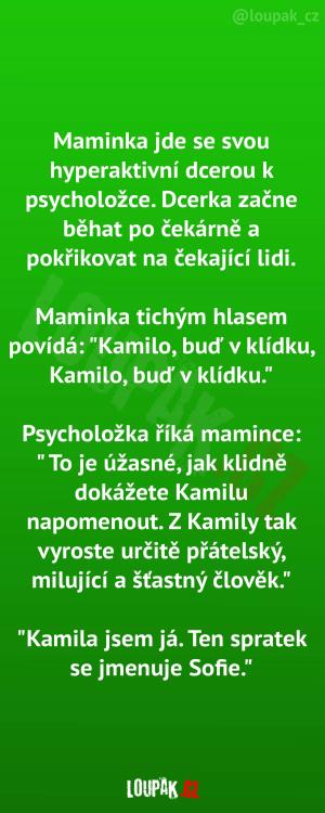 Hyperaktivní dcera u psycholožky
