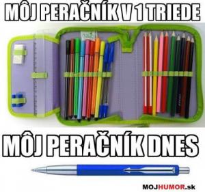 Můj penál dřív a dnes