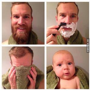Po holení jako dětská prdýlka