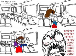 Když sedíš úplně sám v autobusu