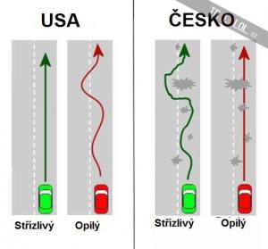Řidiči v USA a v Česku