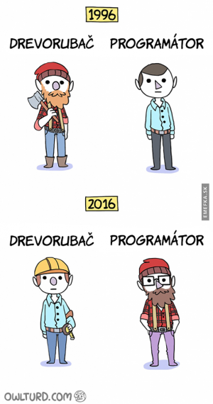 Změna v čase, Dřevorubec vs. Programátor