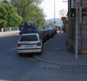 Parkování policie v Praze