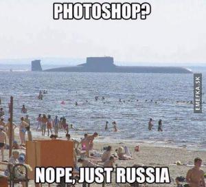 Ruská ponorka na pláži