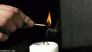 Zapalování svíčky pomocí kouře 
