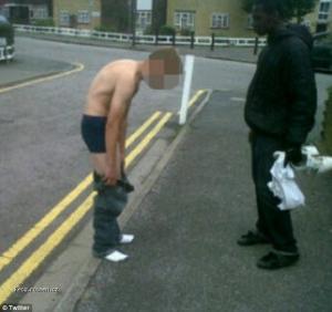 riots london  forced to strip