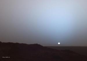 zapad Slunce na Marsu