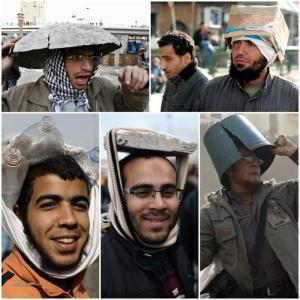 Helmets and Hats Egyptian Demonstrators