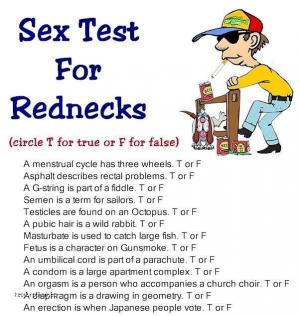 X Sex Test for Rednecks