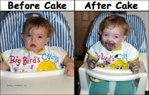Before cake after cake