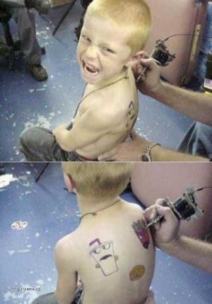Kids Gets ATHF Tattoo