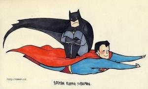 Batman riding superman