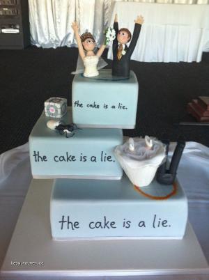 the wedding cake is a lie