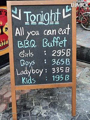 The Worlds Funniest BBQ Buffet Price List