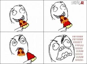 Jakým způsobem jím pizzu?