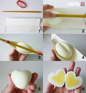 Postup na vajíčko ve tvaru srdce