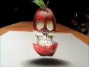   Úžasně nakreslené 3D jablko  