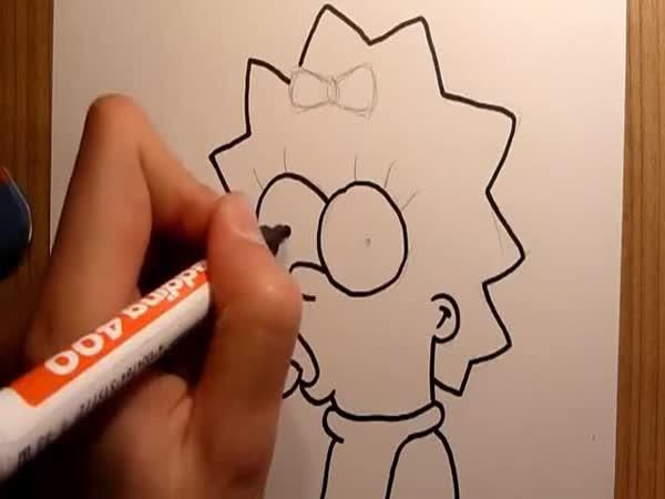 Návod - Jak nakreslit Maggie Simpsonovou