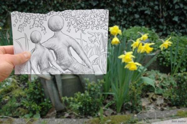       Úžasná kombinace kresby a fotek      